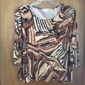 Women’s Animal Print Bling Top